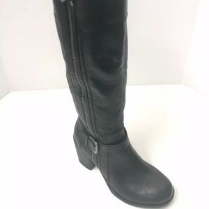 Marc Fisher Women’s Mattnew 2 Riding Boots Black Side Zipper Buckle 5.5 M